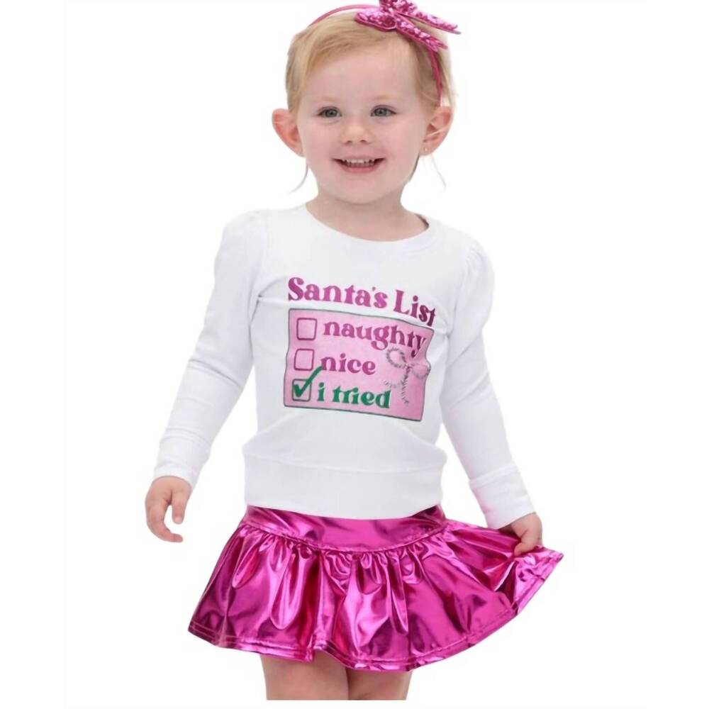 NEW AZARHIA christmas santa's list top in white